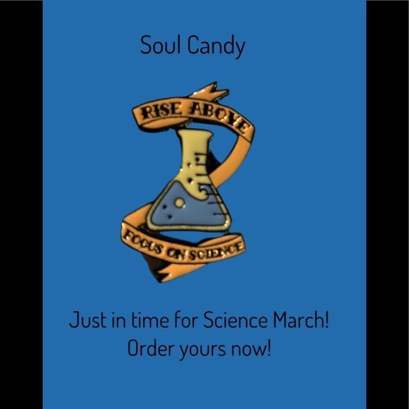 Rise Above / Focus On Science Enameled Pin - Picture 1 of 2